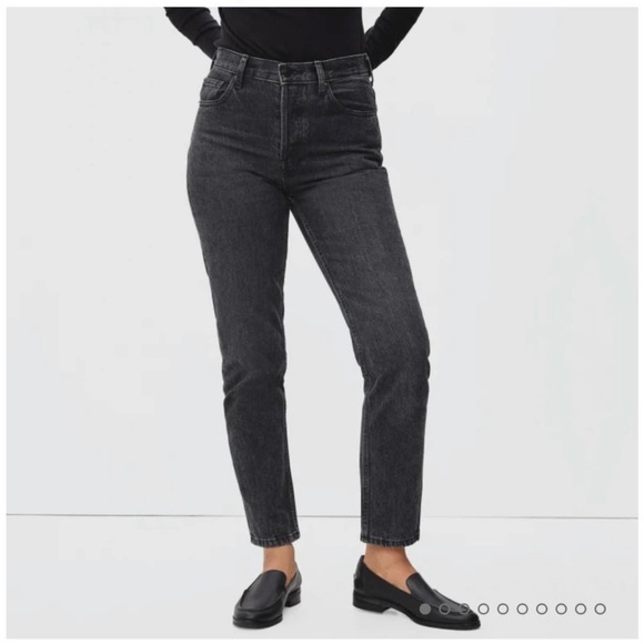 Everlane Denim - Everlane Ankle Jeans Black Denim Cropped Straight Tapered Slim Leg Size 29